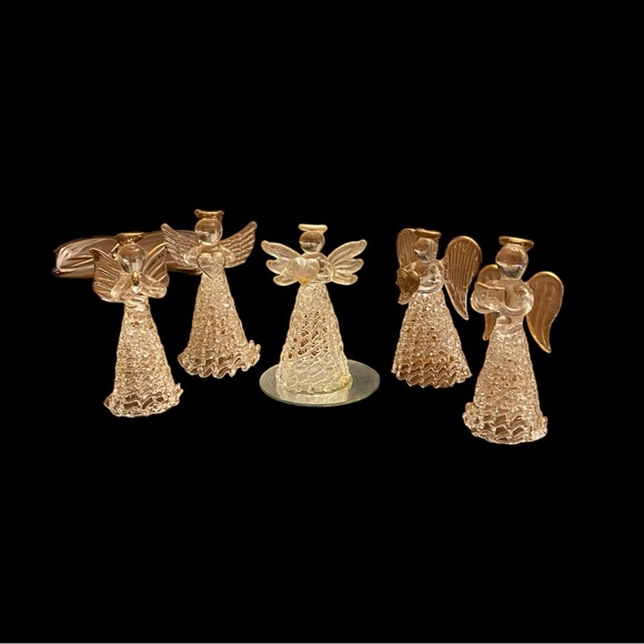 Set of 5 spun glass angels - Picture 6 of 8